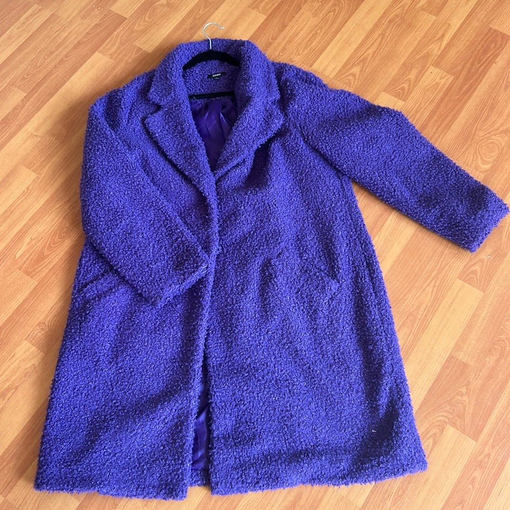 Alfani Textured Boucle Coat in Bold Purple